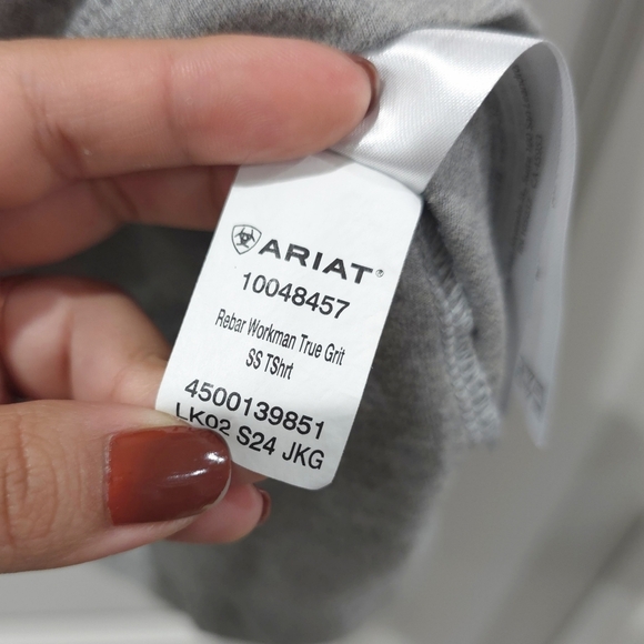 Ariat Women's Rebar Workman True Grit Short Sleeve Work T-Shirt, Light Grey, L - Picture 6 of 13